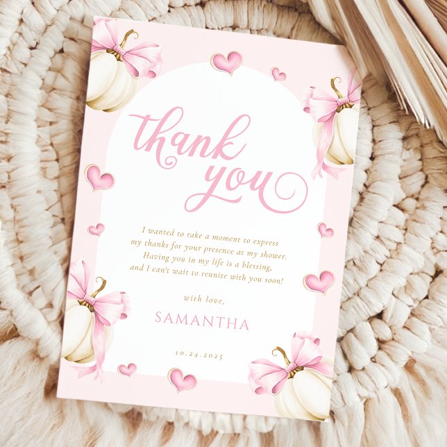 Remerciements Citrouilles et vaches Baby shower Carte de remerci (Créateur téléchargé)