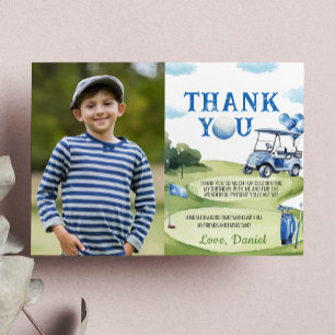 Remerciements Classic Golf Boy Anniversaire Photo Carte de remer