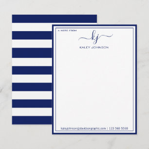 Remerciements Classic Marine Blanc Du Bureau De La Carte Note