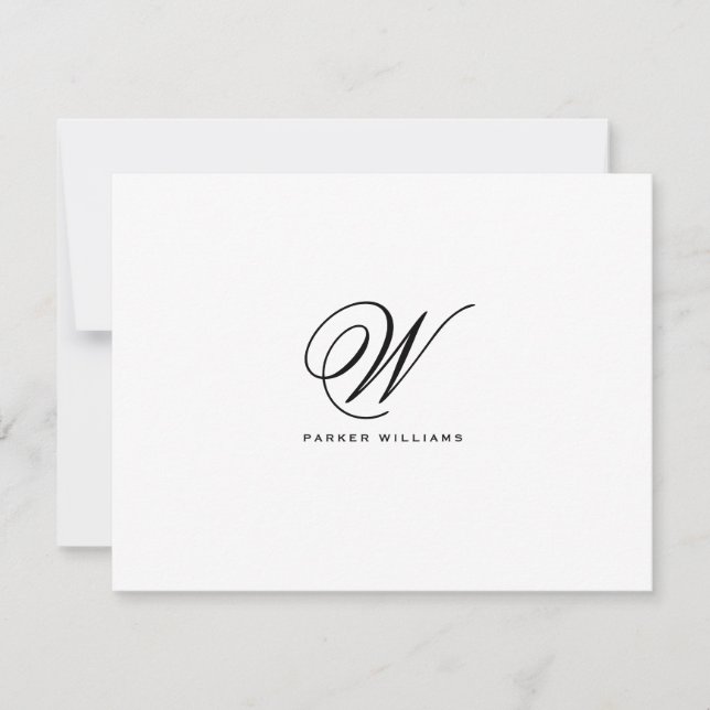 Remerciements Classic Monogramme formalisé Carte de remerciement (Devant)