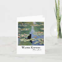 Claw Monet Lys d'eau Chat Carte de sympathie