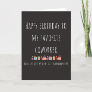 Remerciements Co-worker amusant bonne carte de voeux d'anniversa