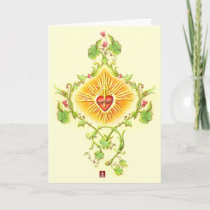 Remerciements Coeur effrayé du Christ - Carte de note/salut
