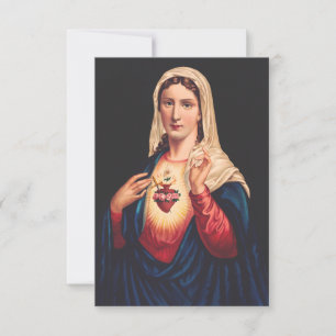 Remerciements Cœur Immaculé de Marie Carte Sainte   Ave Maria