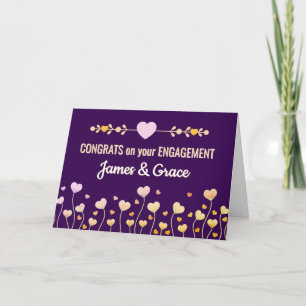 Remerciements Cœurs! Carte de Fiançailles personnalisée