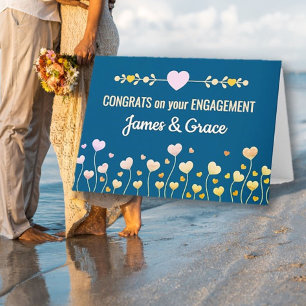 Remerciements Cœurs! Carte de Fiançailles personnalisée