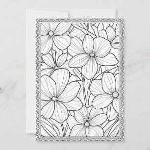 Remerciements Colorez votre propre carte de voeux florale élégan