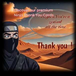 Remerciements Comique manga personnalisée Ninja Carte de remerci