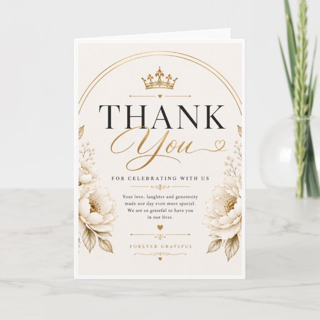 Remerciements Conception de carte de remerciement de mariage élé (Devant)
