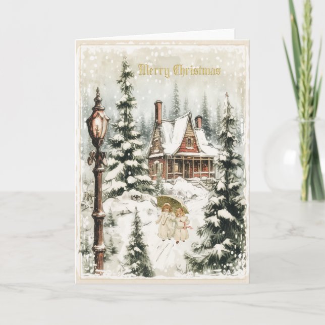 Remerciements Conception de la carte de Noël Vintage (Devant)