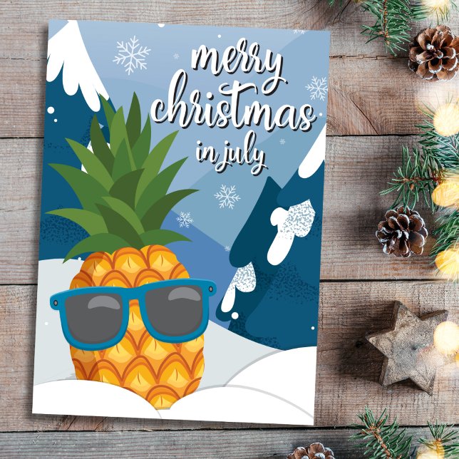 Remerciements Cool Ananas Noël en juillet Carte de voeux (Créateur téléchargé)