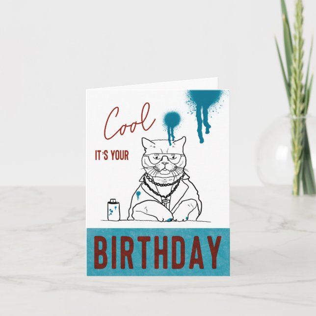 Remerciements Cool C'est votre carte de chat d'anniversaire (Devant)