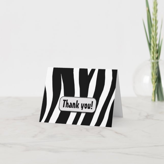 Remerciements Copie "Merci de zèbre !" carte de note (Devant)