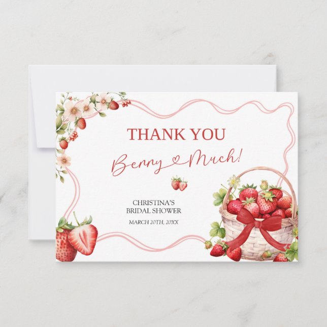 Remerciements Coquette Berry In Love Douche Carte de remerciemen (Devant)