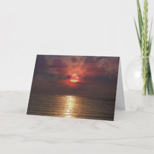 Remerciements Coucher du soleil au-dessus de la carte de voeux