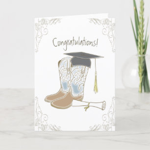 Remerciements Cowboy Country Félicitations Carte de Graduation