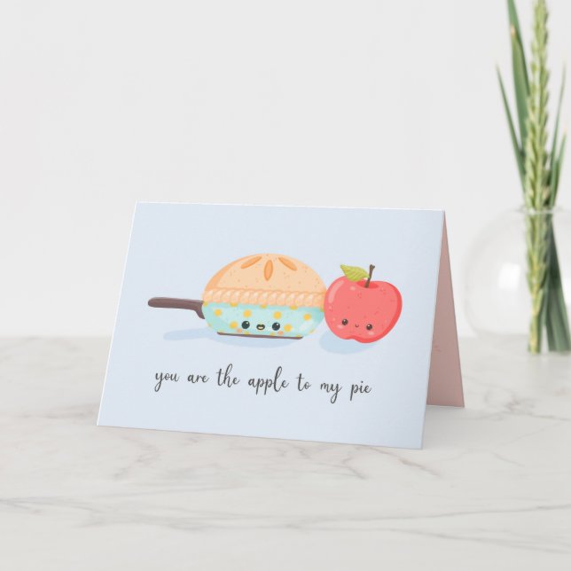 Remerciements Cute kawaii pomme tarte amour carte de voeux (Devant)