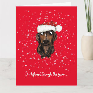 Remerciements Dachshund, Carte de Noël pour chien de saucisse
