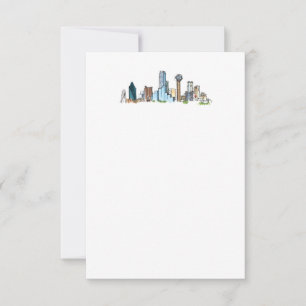 Remerciements Dallas Skyline - Carte de note