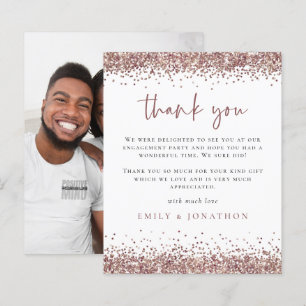 Remerciements de fiançailles avec photo et paillet