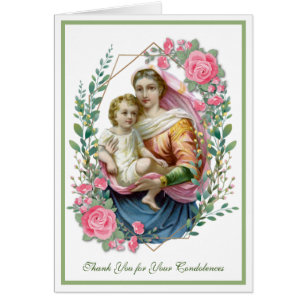 Remerciements de funérailles religieuses Vierge Ma