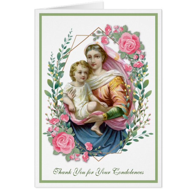 Remerciements de funérailles religieuses Vierge Ma (Devant)