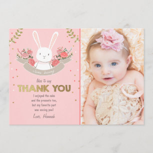 Remerciements De l'or de rose de fille d'anniversaire de carte