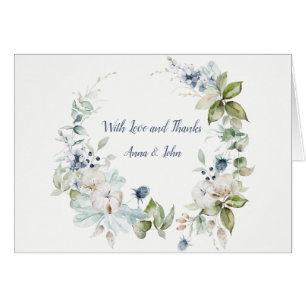 Remerciements de mariage hivernal Bleu poussiéreux
