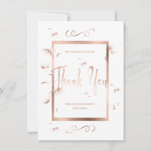 Remerciements de mariage Rose Gold Pissenlit Mouss