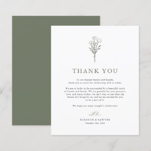 Remerciements de mariage sur le thème de la botani