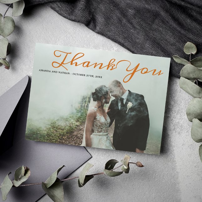 Remerciements Dentelle gothique Halloween Orange Carte de remerc (Créateur téléchargé)