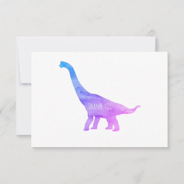 Remerciements Dinosaure pourpre Brachiosaurus Carte de remerciem (Devant)