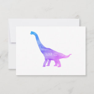 Remerciements Dinosaure pourpre Brachiosaurus Carte de remerciem