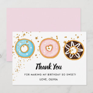 Remerciements Donut Two Sweet 2nd Birthday Flat Carte de remerci