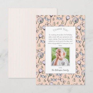 Remerciements Douce petite carte de remerciement orange pastel