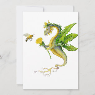 Remerciements Dragon de pissenlit et abeille - carte