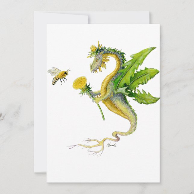 Remerciements Dragon de pissenlit et abeille - carte (Devant)