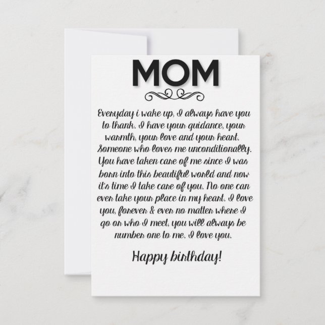 Remerciements drôle de carte d'anniversaire pour maman (Devant)