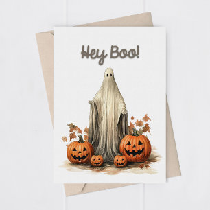 Remerciements Drôle Halloween Ghost Carte de voeux