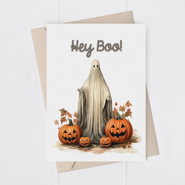 Remerciements Drôle Halloween Ghost Carte de voeux (Créateur téléchargé)