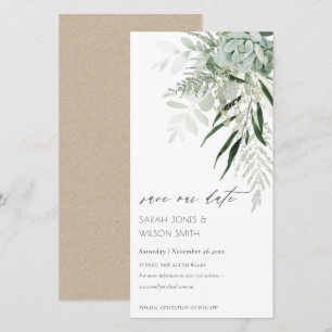 Remerciements Dusky Leafy Fern Succulent Enregistrer la carte de