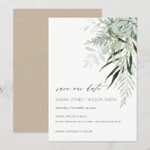 Remerciements Dusky Leafy Fern Succulent Enregistrer la carte de