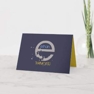 Remerciements E Initial Collection Bar Mitzvah Carte de remercie