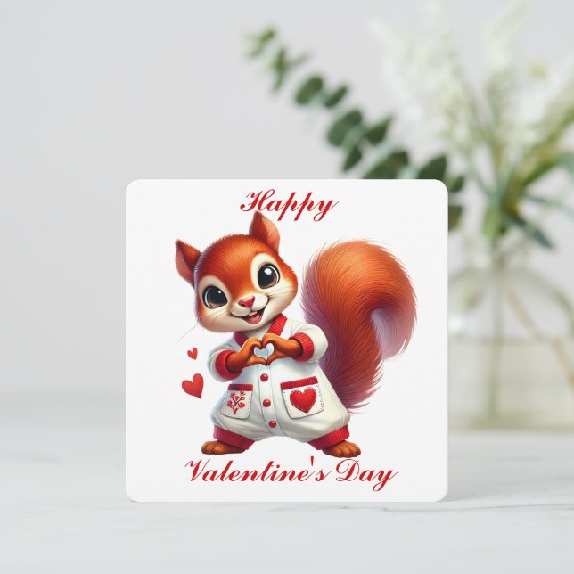 Remerciements Écureuil Mignon - Carte de la Saint-Valentin (Debout devant)