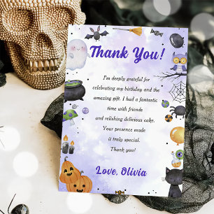 Remerciements Éffrayant Halloween Cute Ghost Party Carte de reme