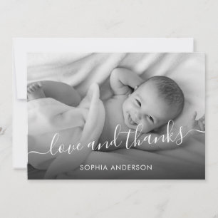 Remerciements Elégant Baby shower de calligraphie carte de remer
