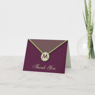 Remerciements Élégant Enveloppe Monogramme Carte de remerciement