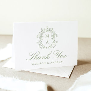 Remerciements Élégante Carte de Remerciement de Mariage avec Arm
