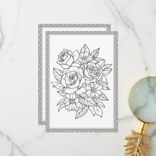 Remerciements Elégante couleur florale Votre propre carte de voe
