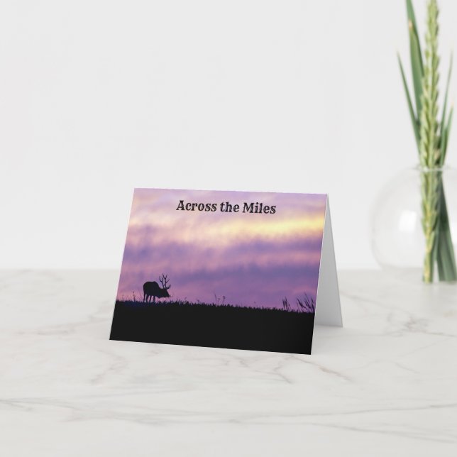 Remerciements Elk Silhouette à la carte de voeux coucher du sole (Devant)